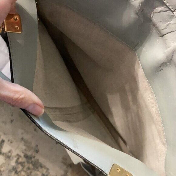 VINTAGE Grey All Leather Classic Shoulder Purse​​​​​ - Picture 11 of 14